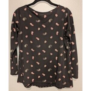 J. Jill Women’s Black Paisley Print Blouse Petite -  Size XS
